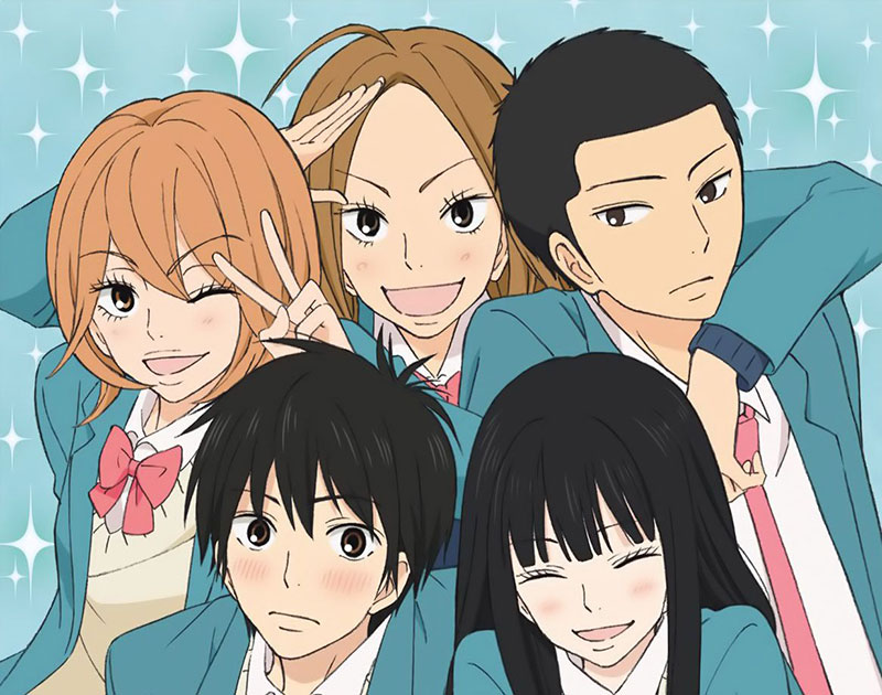 The main characters of Kimi ni Todoke: Sawako, Shouta, Ryuu, Chizuru, and Ayane